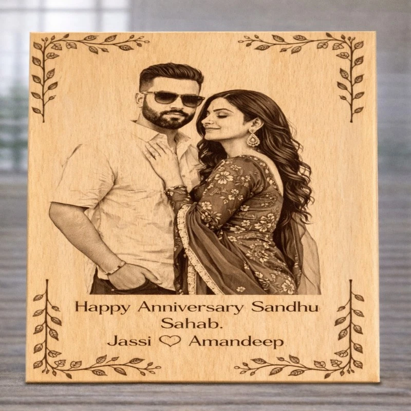 Personalized Wooden Photo Frame – Anniversary & Special Gift - Personalised Wooden Gift