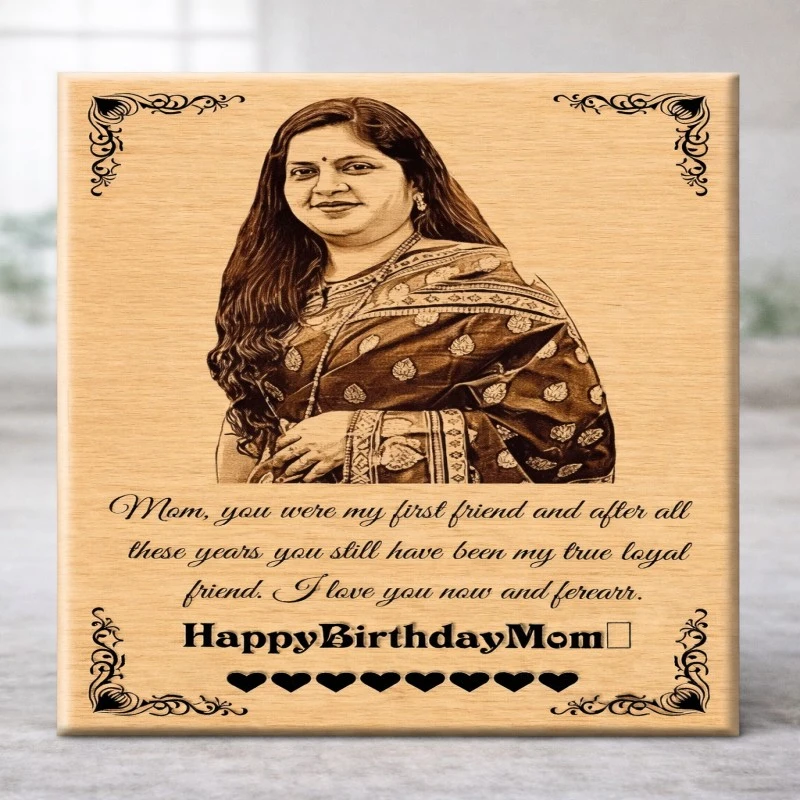 Personalized Engraved Wooden Photo Frame - Vertical  Rectangle Shape - Personalised Wooden Gift