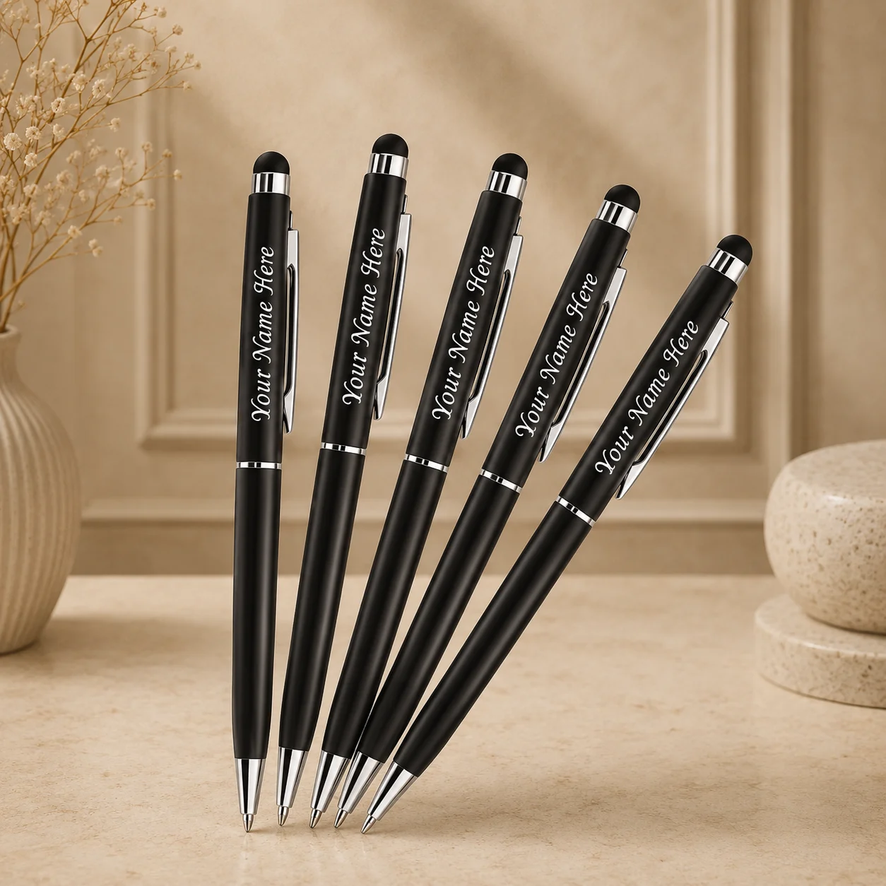 Personalized 5 Pen Gift Set with Name | Custom Engraved Metal Pens | Premium Executive Pen Set | Corporate & Birthday Gift - View 2 | Vishwakarma Gifts